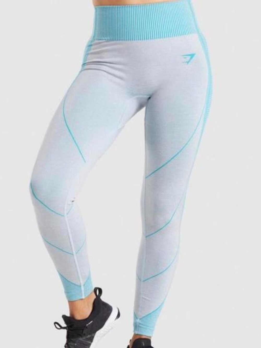 Gymshark Women's Blue Grey Leggings Size S Activewear Workout gym fit